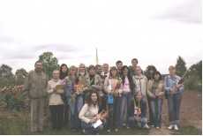 Dr. Laimute Stuopyte (6 from the left) with group students of Lithuanian Agricultural University visited our flower plantations. Paulius Ciplijauskas in the left.